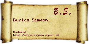 Burics Simeon névjegykártya